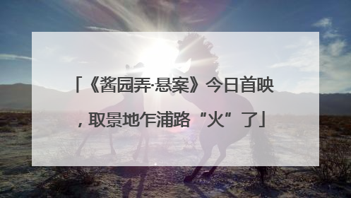 《酱园弄·悬案》今日首映，取景地乍浦路“火”了