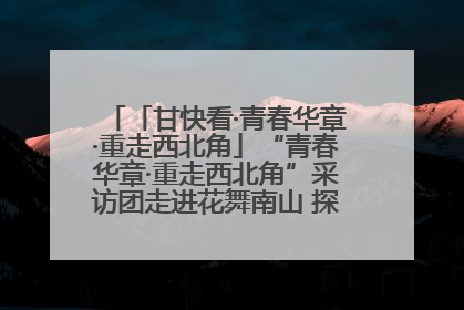 「甘快看·青春华章·重走西北角」“青春华章·重走西北角”采访团走进花舞南山 探寻天水乡村振兴之路