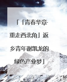 「青春华章·重走西北角」返乡青年谢凯龙的绿色产业梦