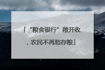 “粮食银行”敞开收，农民不再愁存粮