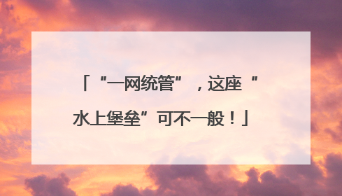 “一网统管”，这座“水上堡垒”可不一般！