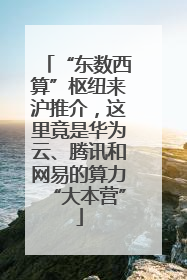 “东数西算”枢纽来沪推介，这里竟是华为云、腾讯和网易的算力“大本营”