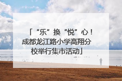 “乐”换“悦”心！成都龙江路小学高翔分校举行集市活动