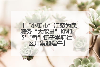 “小集市”汇聚为民服务“大能量”KM15′“香”街子学府社区开集迎端午