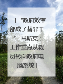 “政府效率部成了替罪羊” 马斯克：工作重点从裁员转向政府电脑系统