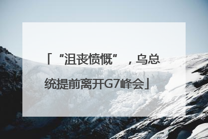 “沮丧愤慨”，乌总统提前离开G7峰会