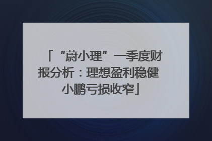 “蔚小理”一季度财报分析：理想盈利稳健 小鹏亏损收窄