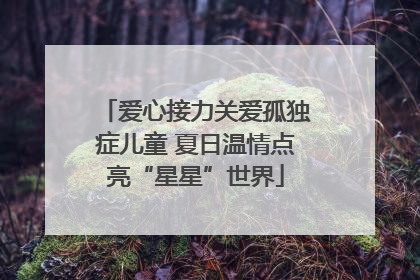 爱心接力关爱孤独症儿童 夏日温情点亮“星星”世界