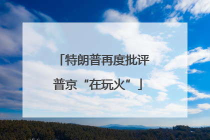 特朗普再度批评普京“在玩火”