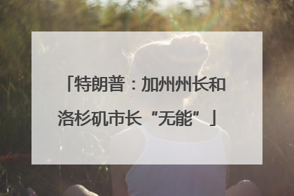 特朗普：加州州长和洛杉矶市长“无能”