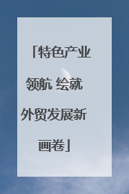 特色产业领航 绘就外贸发展新画卷