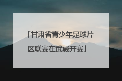 甘肃省青少年足球片区联赛在武威开赛