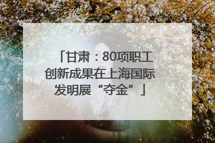 甘肃：80项职工创新成果在上海国际发明展“夺金”
