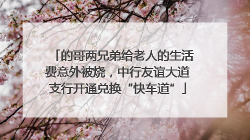 的哥两兄弟给老人的生活费意外被烧，中行友谊大道支行开通兑换“快车道”
