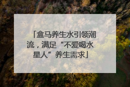盒马养生水引领潮流，满足“不爱喝水星人”养生需求