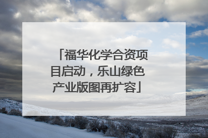 福华化学合资项目启动，乐山绿色产业版图再扩容