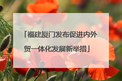 福建厦门发布促进内外贸一体化发展新举措