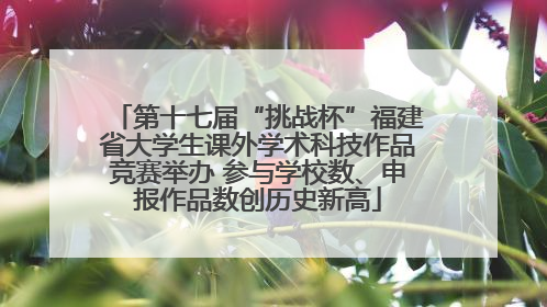 第十七届“挑战杯”福建省大学生课外学术科技作品竞赛举办 参与学校数、申报作品数创历史新高