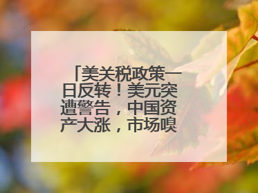美关税政策一日反转！美元突遭警告，中国资产大涨，市场嗅到危险气息→