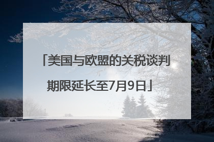 美国与欧盟的关税谈判期限延长至7月9日