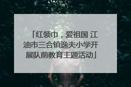 红领巾，爱祖国 江油市三合镇逸夫小学开展队前教育主题活动