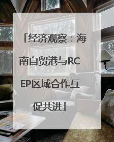 经济观察：海南自贸港与RCEP区域合作互促共进