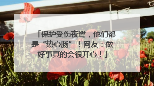 保护受伤夜鹭，他们都是“热心肠”！网友：做好事真的会很开心！