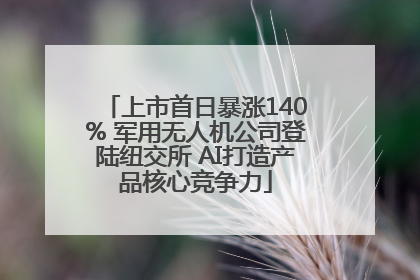 上市首日暴涨140% 军用无人机公司登陆纽交所 AI打造产品核心竞争力