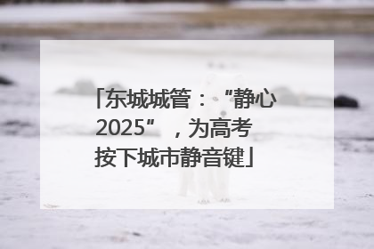 东城城管：“静心2025”，为高考按下城市静音键