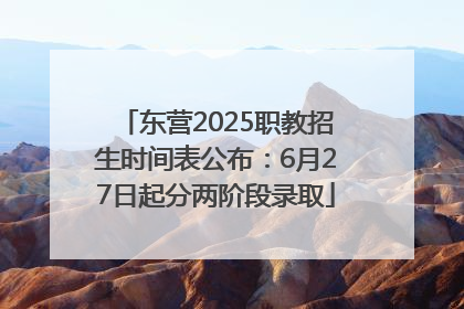 东营2025职教招生时间表公布：6月27日起分两阶段录取