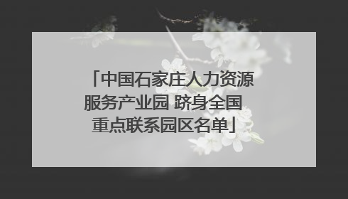 中国石家庄人力资源服务产业园 跻身全国重点联系园区名单