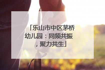 乐山市中区茅桥幼儿园：同频共振，聚力共生