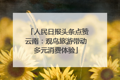 人民日报头条点赞云南：观鸟旅游带动多元消费体验