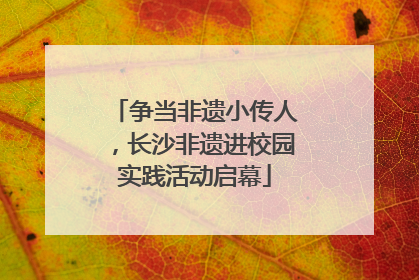 争当非遗小传人，长沙非遗进校园实践活动启幕