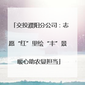 交投濮阳分公司：志愿“红”里绘“丰”景 暖心助农显担当