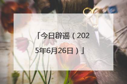 今日辟谣（2025年6月26日）