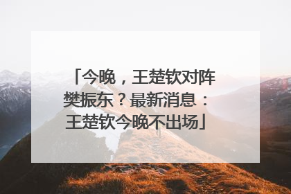 今晚，王楚钦对阵樊振东？最新消息：王楚钦今晚不出场