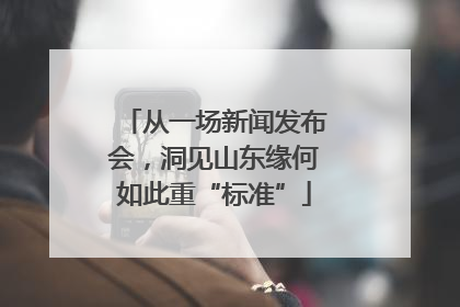 从一场新闻发布会，洞见山东缘何如此重“标准”