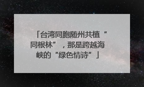 台湾同胞随州共植“同根林”，那是跨越海峡的“绿色情诗”