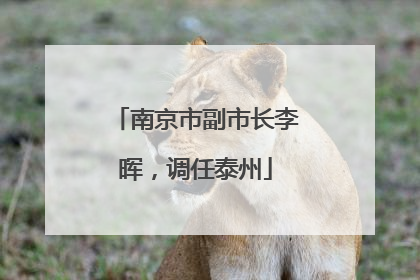 南京市副市长李晖，调任泰州