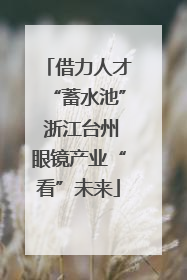 借力人才“蓄水池” 浙江台州眼镜产业“看”未来