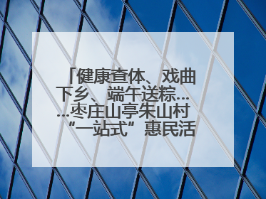 健康查体、戏曲下乡、端午送粽……枣庄山亭朱山村“一站式”惠民活动暖民心