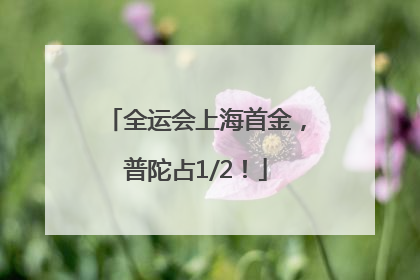 全运会上海首金，普陀占1/2！