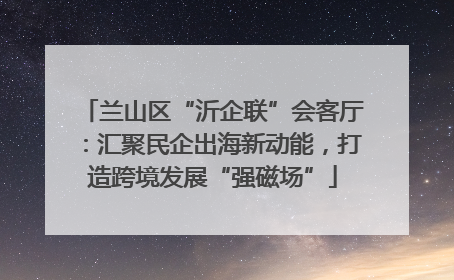兰山区“沂企联”会客厅：汇聚民企出海新动能，打造跨境发展“强磁场”