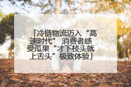 冷链物流迈入“高速时代” 消费者感受瓜果“才下枝头就上舌头”极致体验