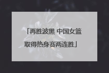 再胜波黑 中国女篮取得热身赛两连胜