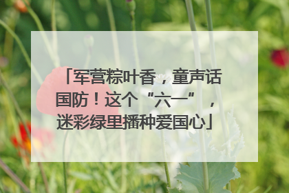 军营粽叶香，童声话国防！这个“六一”，迷彩绿里播种爱国心