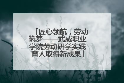 匠心领航，劳动筑梦——武威职业学院劳动研学实践育人取得新成果