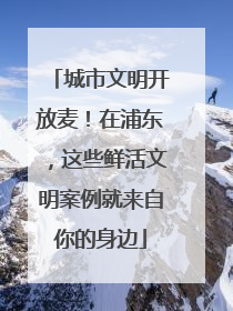 城市文明开放麦！在浦东，这些鲜活文明案例就来自你的身边