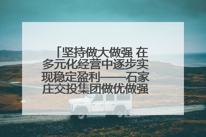 坚持做大做强 在多元化经营中逐步实现稳定盈利——石家庄交投集团做优做强典型报道之三